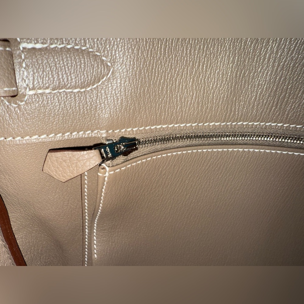 NEW Hermes Birkin 35 Ètoupe Togo Leather bag with Palladium Hardware,stampW 2024 - Picture 16 of 17